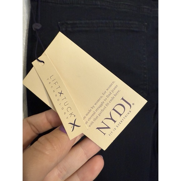 NYDJ Women's Wide Leg Ankle Jeans Dark Blue Size 4 Lift Tuck - Picture 8 of 8